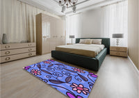 Patterned Sky Blue Rug, pat66pur