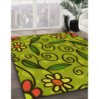 Patterned Pistachio Green Rug, pat66yw