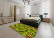 Patterned Pistachio Green Rug in a Bedroom, pat66yw