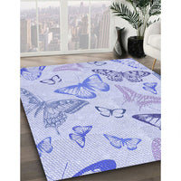 Patterned Lavender Blue Rug, pat660blu