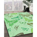 Machine Washable Transitional Mint Green Rug in a Family Room, wshpat660grn