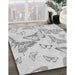 Machine Washable Transitional Platinum Gray Rug in a Family Room, wshpat660gry
