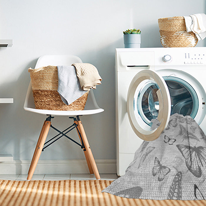 Machine Washable Transitional Platinum Gray Rug in a Washing Machine, wshpat660gry