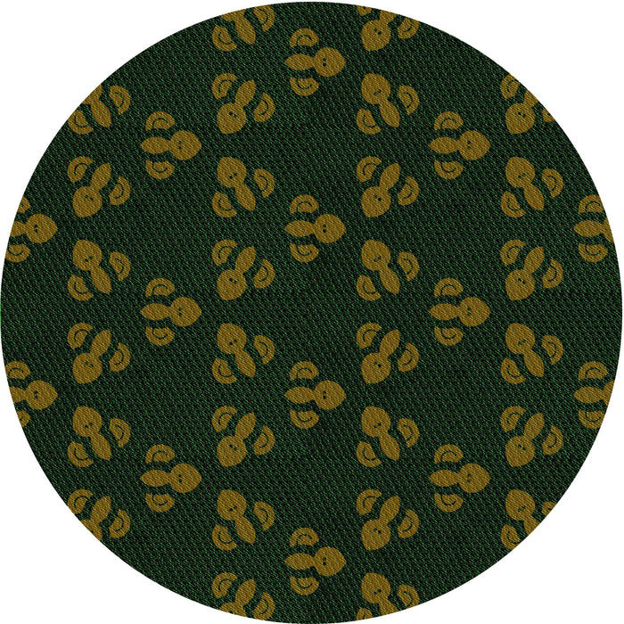 Square Patterned Black Rug, pat661grn