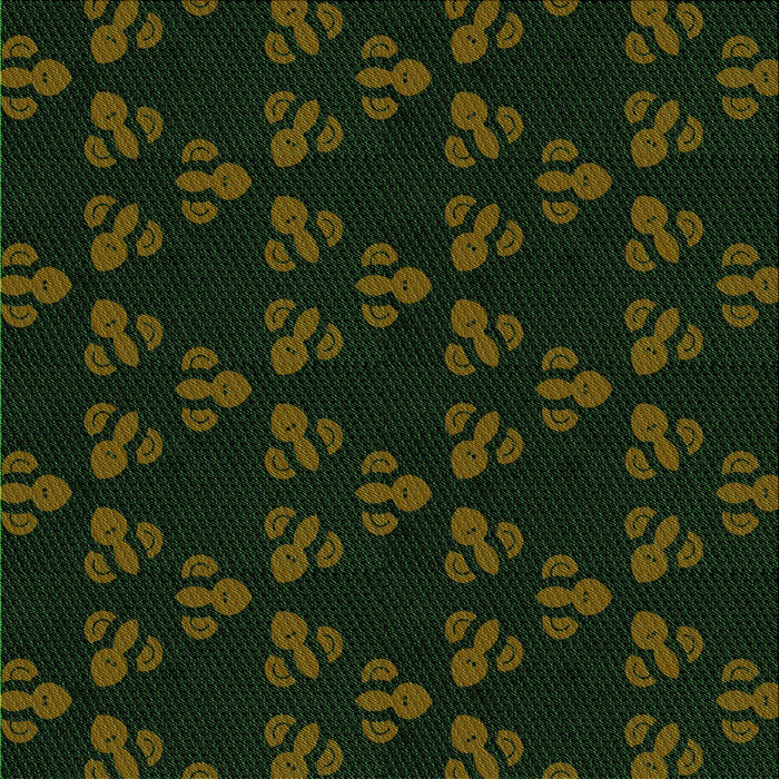 Round Patterned Black Rug, pat661grn