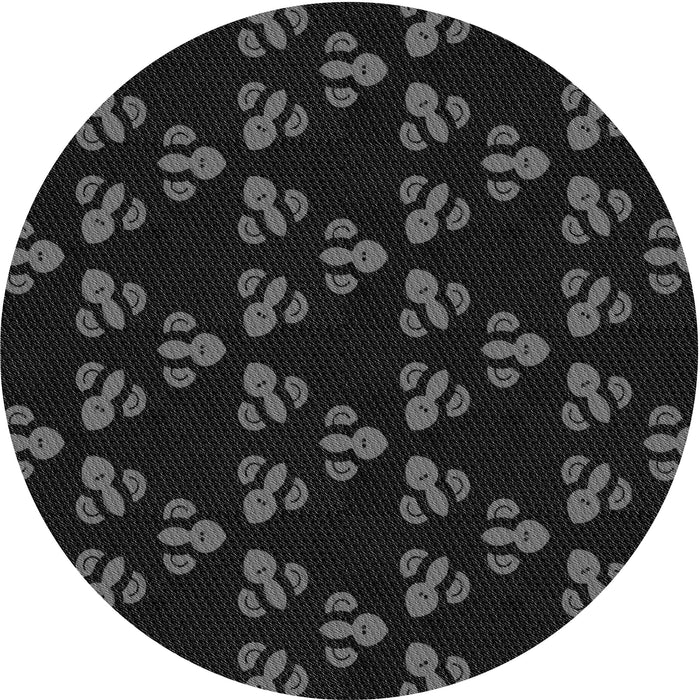 Square Patterned Black Rug, pat661gry