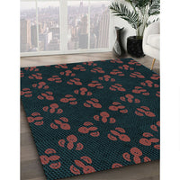 Patterned Midnight Gray Rug, pat661lblu