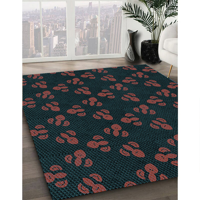 Patterned Midnight Gray Rug in Family Room, pat661lblu