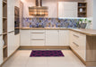 Patterned Dark Magenta Purple Rug in a Kitchen, pat661pur