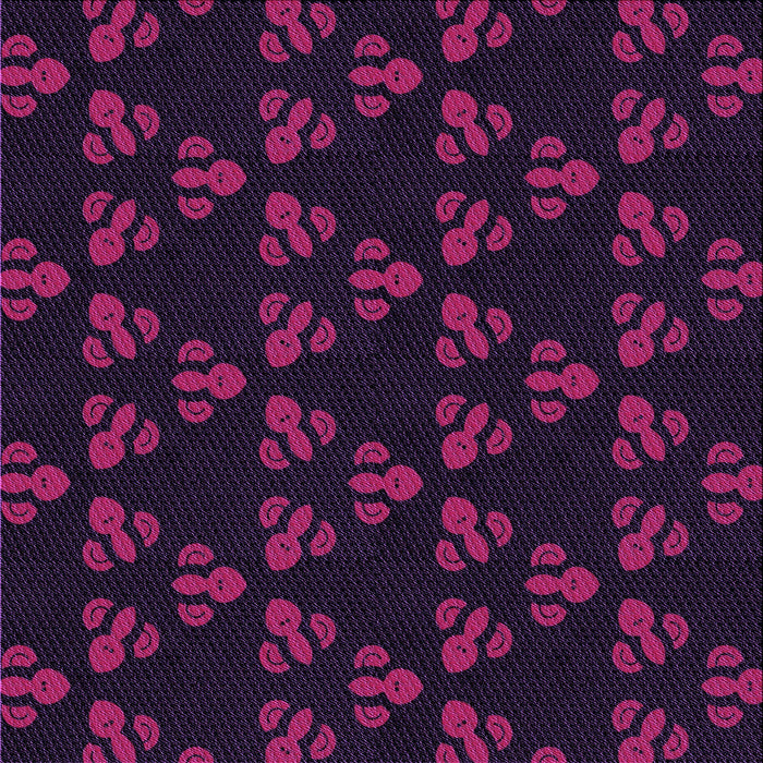 Round Patterned Dark Magenta Purple Rug, pat661pur
