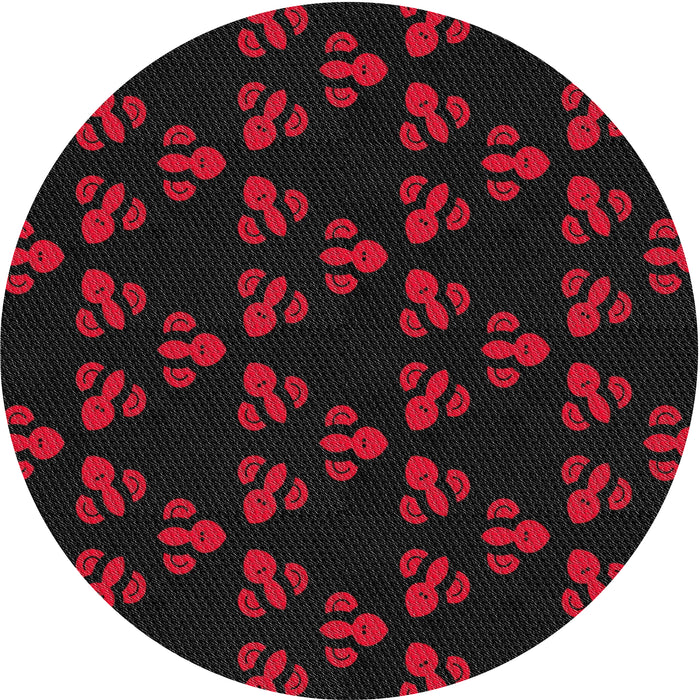 Square Machine Washable Transitional Red Rug, wshpat661