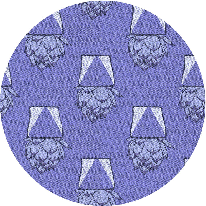 Square Machine Washable Transitional Purple Mimosa Purple Rug in a Living Room, wshpat662blu