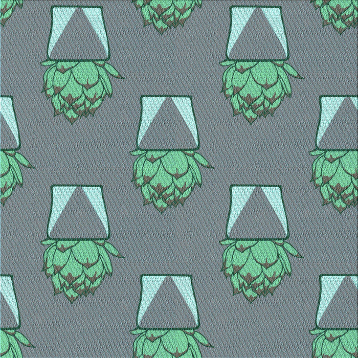 Round Patterned Marble Blue Rug, pat662lblu