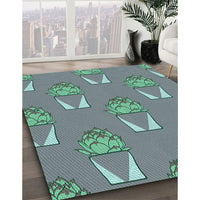 Patterned Marble Blue Rug, pat662lblu