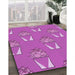 Machine Washable Transitional Crimson Purple Rug in a Family Room, wshpat662pur