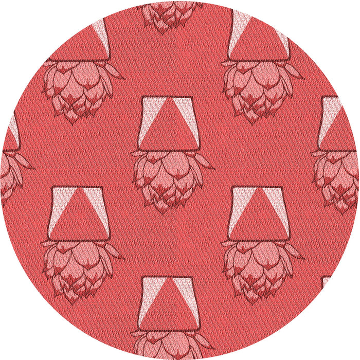 Square Patterned Red Rug, pat662rd