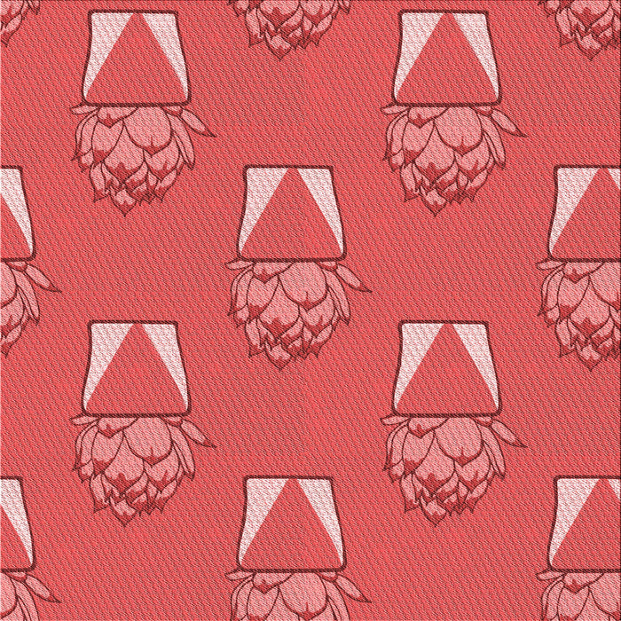 Round Patterned Red Rug, pat662rd