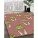 Patterned Chestnut Red Novelty Rug in Family Room, pat662