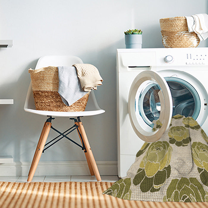 Machine Washable Transitional Brown Gold Rug in a Washing Machine, wshpat663brn