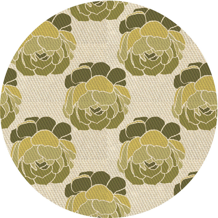 Square Patterned Brown Gold Rug, pat663brn