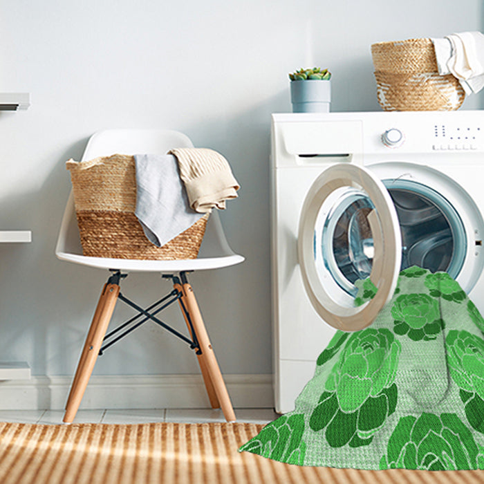 Machine Washable Transitional Jade Green Rug in a Washing Machine, wshpat663grn