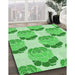 Machine Washable Transitional Jade Green Rug in a Family Room, wshpat663grn