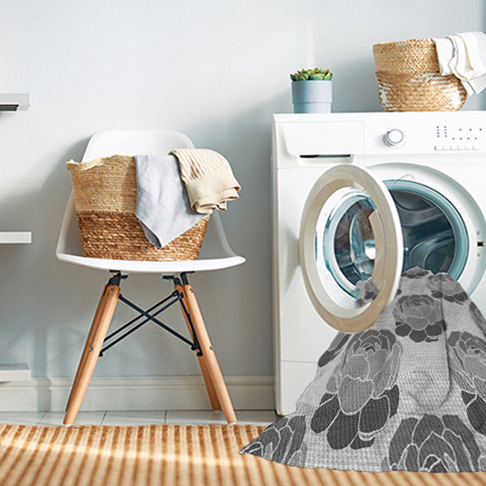 Machine Washable Transitional Silver Gray Rug in a Washing Machine, wshpat663gry