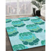 Machine Washable Transitional Light Sea Green Rug in a Family Room, wshpat663lblu