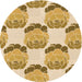 Square Patterned Brown Gold Rug, pat663org