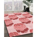 Machine Washable Transitional Deep Rose Pink Rug in a Family Room, wshpat663rd