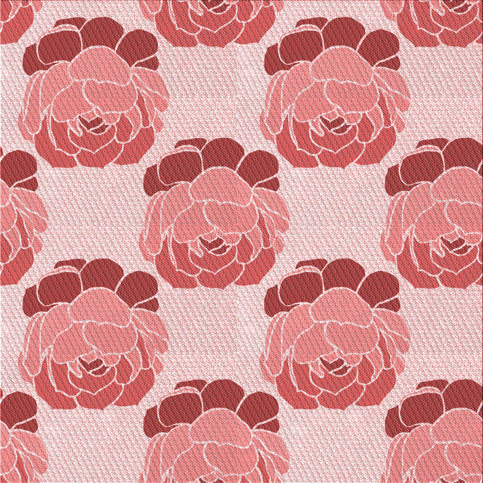 Round Patterned Deep Rose Pink Rug, pat663rd