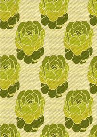 Machine Washable Transitional Dark Yellow Green Rug, wshpat663yw