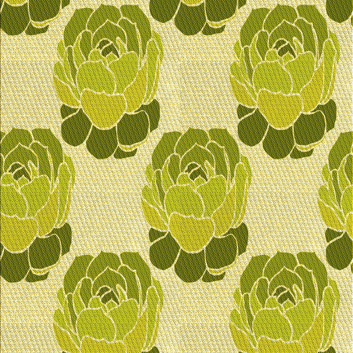 Patterned Dark Yellow Green Rug, pat663yw