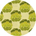 Square Patterned Dark Yellow Green Rug, pat663yw