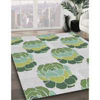 Patterned White Gold Novelty Rug, pat663