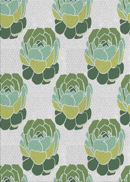 Patterned White Gold Novelty Rug, pat663