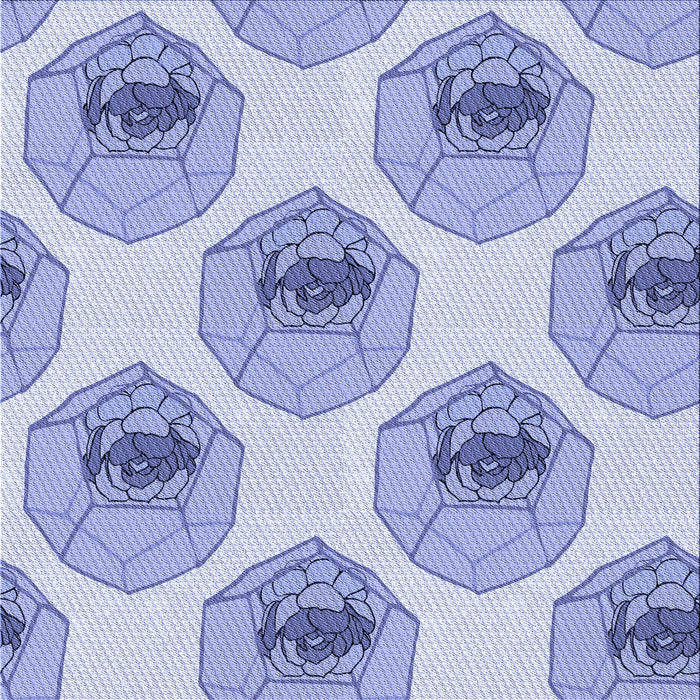 Round Patterned Medium Slate Blue Rug, pat664blu