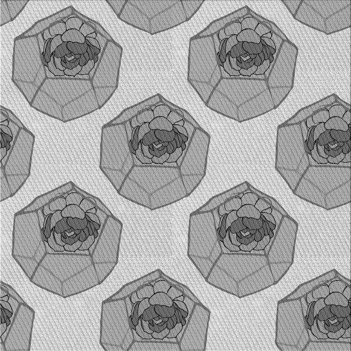 Round Patterned Gray Rug, pat664gry