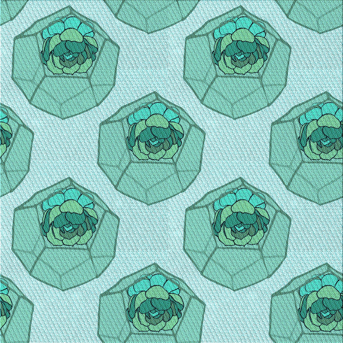 Round Machine Washable Transitional Light Sea Green Rug, wshpat664lblu