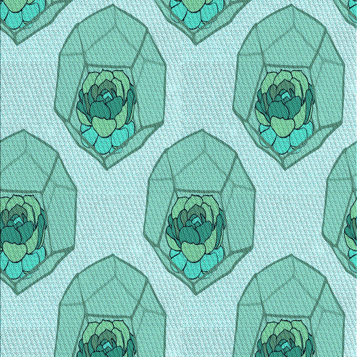 Patterned Light Sea Green Rug, pat664lblu