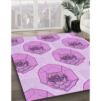 Patterned Blossom Pink Rug, pat664pur