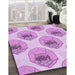 Patterned Blossom Pink Rug in Family Room, pat664pur