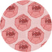 Square Patterned Baby Pink Rug, pat664rd
