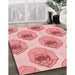 Patterned Baby Pink Rug in Family Room, pat664rd