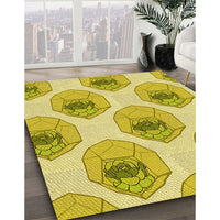 Patterned Bold Yellow Rug, pat664yw