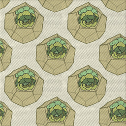 Square Patterned Dark Green Novelty Rug, pat664