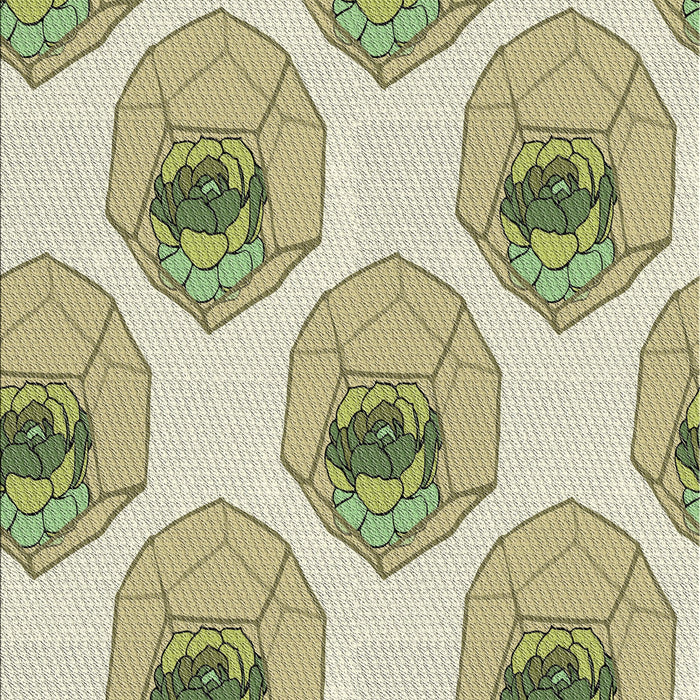 Patterned Dark Green Novelty Rug, pat664