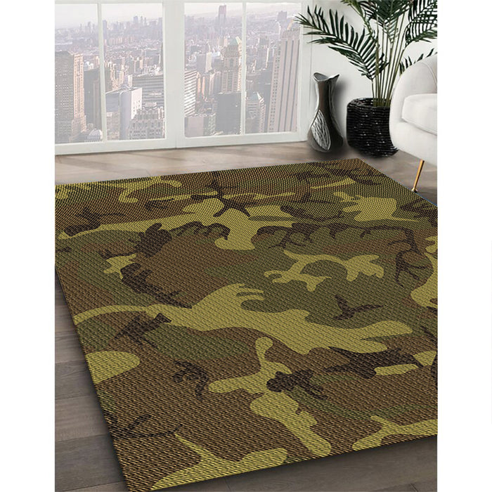Patterned Bakers Brown Rug in Family Room, pat665brn