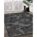 Machine Washable Transitional Charcoal Black Rug in a Family Room, wshpat665gry