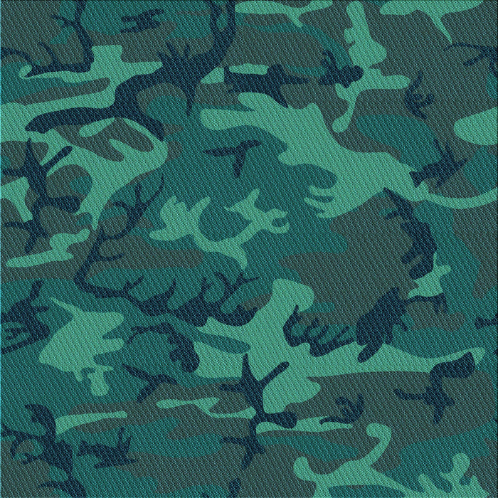 Round Patterned Dark Cyan Green Rug, pat665lblu